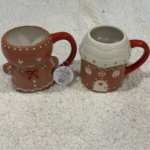 NWT threshold christmas gingerbread mugs